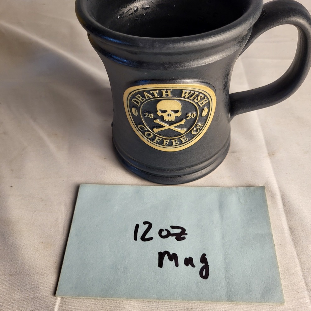 12 oz Death Wish Coffee Co 2020  Skull Cross Bones Coffee Mug Deneen Pottery - Picture 8 of 8